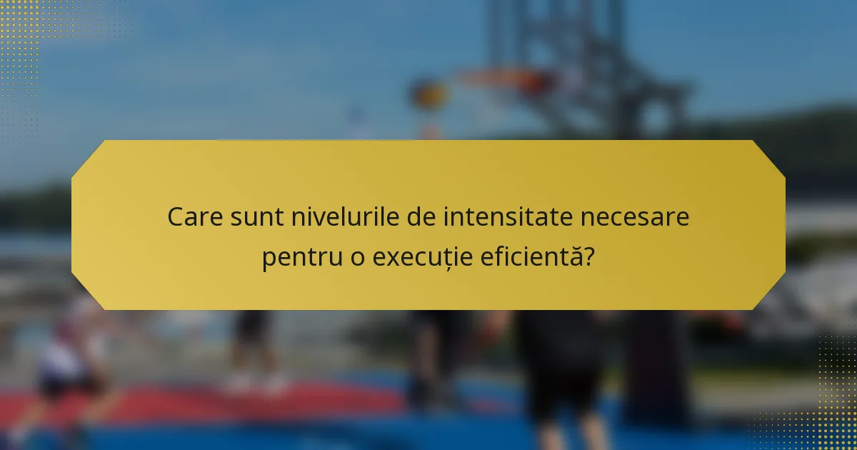 Care sunt nivelurile de intensitate necesare pentru o execuție eficientă?