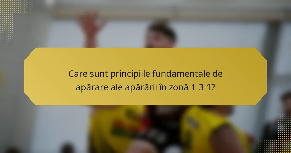 Care sunt principiile fundamentale de apărare ale apărării în zonă 1-3-1?